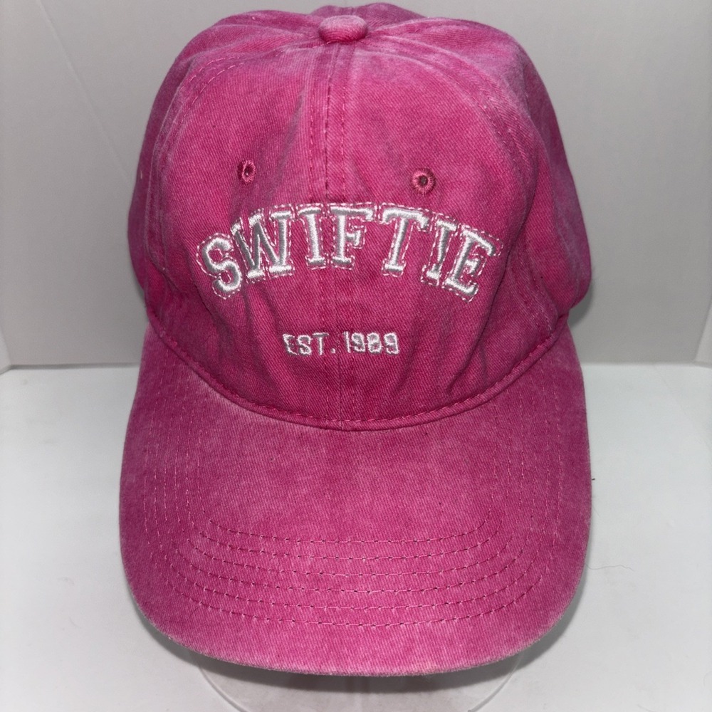 Taylor Swift Hot Pink Distressed Washed Swiftie Ball Cap With‎ White Letters